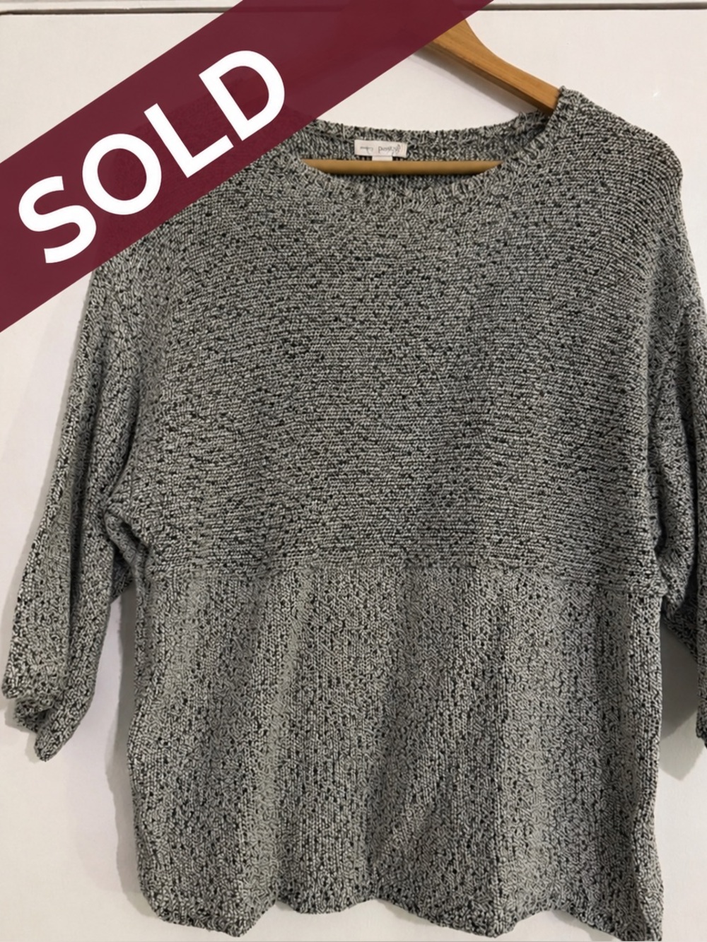 SOLD - Woman's Pure Jill Kimono Gray Cashmere-Cotton Blend Sweater XS